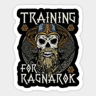 Training for Ragnarök Viking T-Shirt Sticker